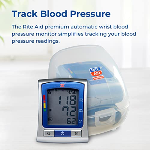 Rite Aid Premium Automatic Wrist Blood Pressure Monitor Blood