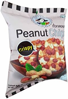 3 packs of Peanut Chips, Crispy Peanut and wild yam by Mae Napa, Healthy and Delicious Snack. Premium quality snack from Thailand.(35 g/ pack)..
