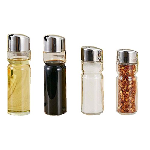 Club Set Sale e Pepe, Olio e Aceto, in acciaio inox e vetro, Salsa Aceto Cruet Set Barattoli Porta Spezie di 5