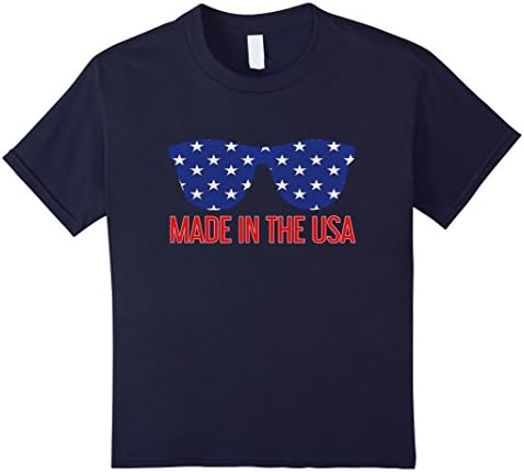 unisex-child Made in the USA, Funny 4th of July T-Shirt 8 Navy