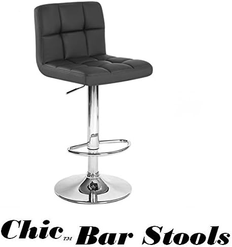 Chic Contemporary "Leather" Contemporary Bar Stools - Single (Black)