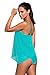 ZKESS Womens Swim Top & Bikini Bottoms Casual 2PCS Padded Swimwear Bathing Suit Plus Size 2XL Blue