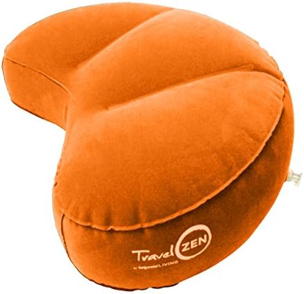 Invigorated Living Travel Zen Inflatable Crescent Meditation Cushion, Portable Yoga Meditation Pillow, No More Heavy Meditation Chair or Bench, Quality Construction, Durable Material (Orange)