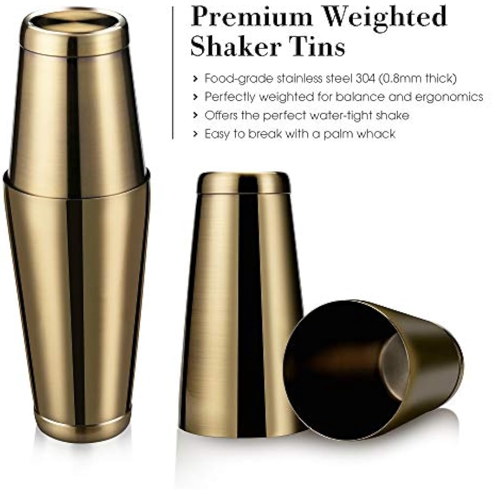 Boston Cocktail Shakers Shaker Bar Set By VinoBravo 18oz " 28oz Tins
