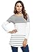 etuoji Women Tunic Tops O-Neck Shirt Long Sleeve Contrast Color Lace Patchwork
