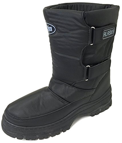 VK-3100CS Men's Snow Boots Winter Boots Cold Weather Water Repellent Nylon Ski Warm Fur Lined Snow Shoes, Black (9 D(M) US, Black) - Thumbnail 7