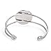Yumei Jewelry Stainless Steel Color(Rhodium Plated) Bezel Blank Bracelet For Men and Women Pack of 5 Fit 1 Inch Round Cabochon