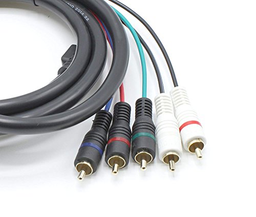 THE CIMPLE CO - Component and Composite Video Audio Cable â€“ (3 Pack) Gold Plated 5 RCA Cables (12 ft Length) â€“ Supports 480i, 480p, 720p and 1080i