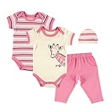 Touched by Nature Baby-Girls Organic Gift Set, Giraffe, 0-6 Months