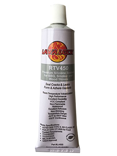 LavaLock Food Safe BBQ Grade Adhesive Grill Smoker High Temp RTV Silicon - Clear 3 Ounce