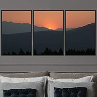 3 Piece Framed Canvas Wall Art Orange Sunset Canvas Prints Home Artwork Decoration for Living Room,Bedroom - 16