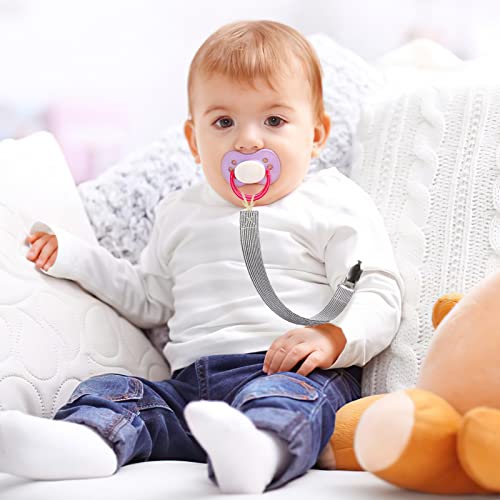 Pacifier Clips Baby Boy and Girl, Binky Clip Holder, 4 Pieces, Organic