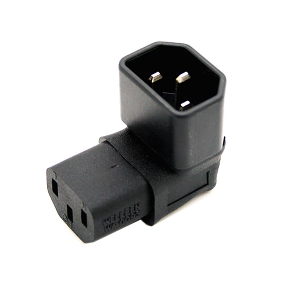 IEC Male C14 to Up Direction Right Angled 90 Degree IEC Female C13 Power Extension Adapter