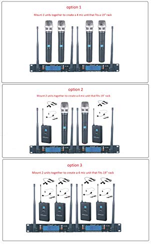 GTD Audio 2x100 Adjustable Frequency Channels UHF Wireless Hand-held Microphone DJ Karaoke Mic System 260H (Hand held mics)
