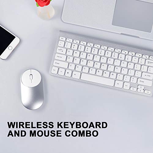 GEEKLIN Wireless Keyboards and Mouse Combo,2.4G Portable Slim Wireless Keyboard Mouse for Windows, pc,Ergonomic Design.