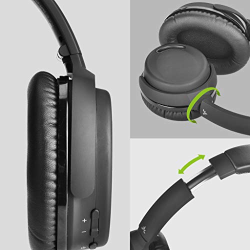 Avantree ANC032 Active Noise Cancelling Headphones Over Ear with Microphone for Home Office, Conference Call, Wireless Wired ANC Sound proof Hi-Fi Stereo Bluetooth Headset with Mic for TV PC Computer