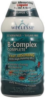 Wellesse B-Complex Complete Liquid Blueberry And Pomegranate - 16 Oz