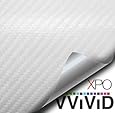 VVIVID XPO White Carbon Fiber Car Wrap Vinyl Roll with Air Release Technology (1ft x 5ft)