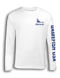 Kid 's UPF 50 manga larga microfibra Humedad Pesca Camisa Gamefish