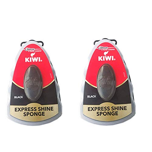 Kiwi Express Shoe Shine Sponge, Black 0.2 fl oz (pack of 2)