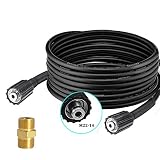 Buyplus High Pressure Washer Hose - 3200 PSI 50 FT x 1/4" Fit All M22-14 Power Washers Sun Joe Simpson Craftsman Briggs Champion Stanley Generac Greenworks Honda