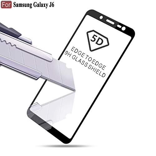 CEDO Full Glue Coverage Edge to Edge Tempered Glass Screen Protector for Samsung Galaxy J6 (2018) (Black)