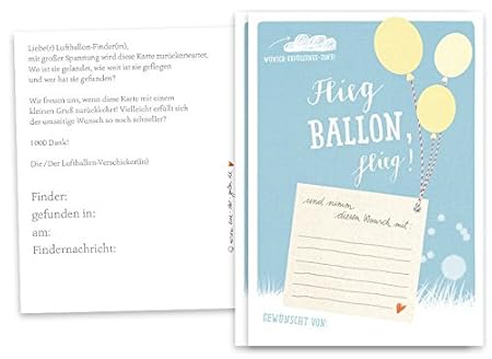 Eine der Guten 50 Ballonflugkarten - Flieg Ballon, flieg! - Spiel für die Hochzeit oder Taufe, Hochzeitsspiel & Partyspiel Ba