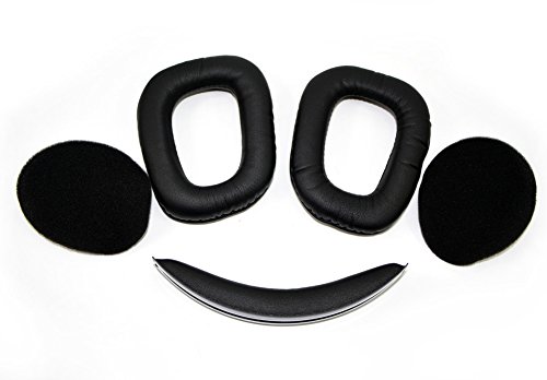 Replacement Headphone Ear Pads Cushion Earpad + Headband Top Cushion for Logitech Wireless Gaming Headset G930
