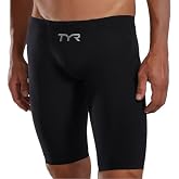 TYR Men's Venzo Solid Competition Jammer Swimsuit Onyx