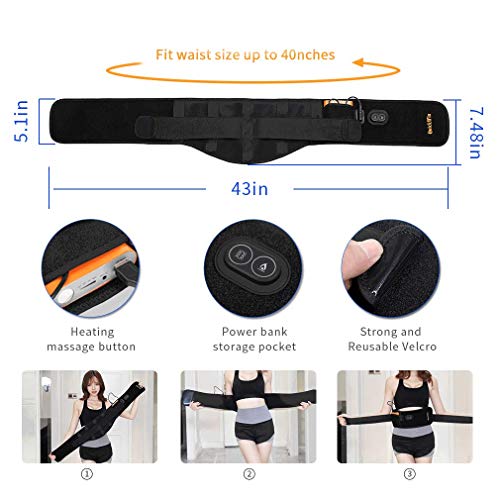 QUICK WIN Heating Waist Belt/Lower Back Heat Therapy Wrap/Massage Lose Weight Heated Belt