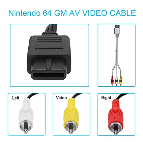 N64 AV Cable Audio Video Composite Cord for Nintendo 64, Gamecube