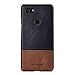 Pixel 3 XL Case,Two-Tone Vintage Genuine Leather Back Cover for Google Pixel 3 XL (Black)