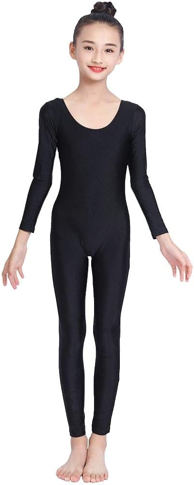 OVIGILY Girls Kids Long Sleeve Dance Unitard Bodysuits: Clothing