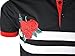 SCREENSHOTBRAND-S11833 Mens Hipster Hip-Hop Premium Tees - Stylish Fashion Rose Flower Embroidery Striped Polo T-Shirt - Black-Medium