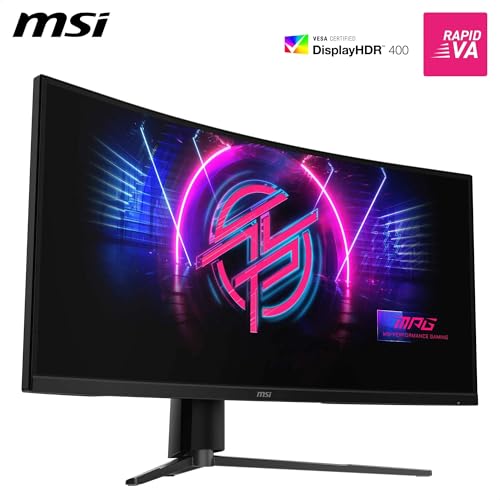 MPG 346CQRXF X2 Curved Gaming Monitor 34" UWQHD - Rapid VA 1500R 3440x1440, 240Hz / 0,5ms, DisplayHDR 400, KVM, HDMI 2.1, DP 1.4a, USB Type-C, randlos, Höhe und Neigung einstellbar