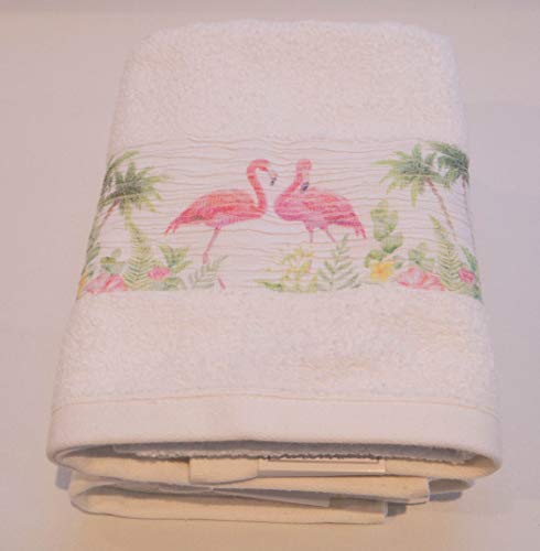 Lex's Linens Pack of 2 Flamingo Hand Towels
