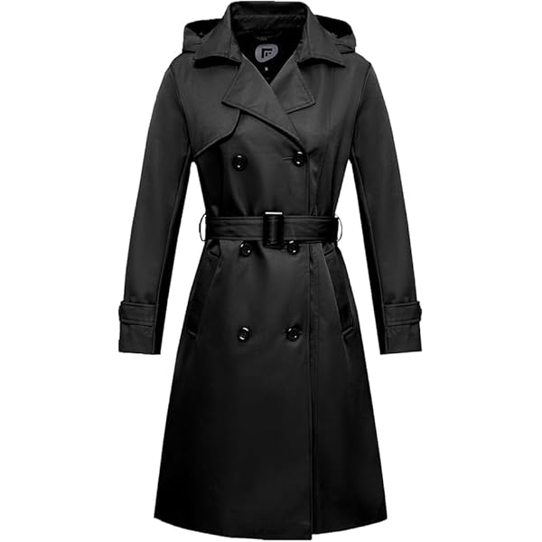 Amazon.com: poonyfesh Women's Waterproof Long Trench Coat Double