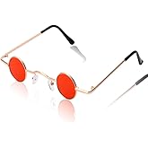 JUFORHQC Retro Glasses Out-of-The-Ordinary Sunglasses with Extremely Small Lenses Unisex