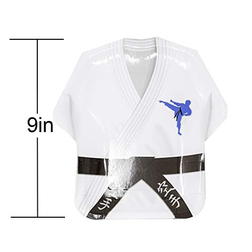 Karate Shaped Plate & Napkin Sets (35+ Pieces for 16 Guests!), Martial Arts Party Supplies, Karate Gi Tableware Sets, Birthday Decorations