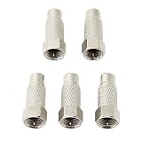 Ancable 5-Pack F-Type Male Plug to RCA Female Jack RF Video TV Cable Adapter for Atari 2600/7800 Sega/Coleco Game