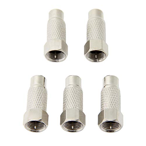 Ancable 5-Pack F-Type Male Plug to RCA Female Jack RF Video TV Cable Adapter for Atari 2600/7800 Sega/Coleco Game