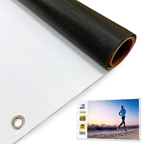 Eutuxia Full HD Projector Screen 120" 16:9, Ultra 4K Projection Screen for Outdoor, Indoor, Home Theater, Bedroom, Office, School, Gaming & Movies. Instant Wrinkle-Free, High Resolution (Screen Only)