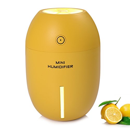 Office Ultrasonic USB Humidifier 180ml Lemon Shape , Ledgle Portable Cool Mist Humidifier Car Air Humidifier Bedroom Purifier for House Desktop Spa Baby Kids