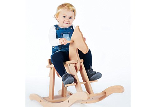 Schaukelpferd Pinolino mit Ring, aus massivem Holz, Ring abnehmbar, Umbausatz enthalten, für Kinder ab 9 Monaten… – Bild 4