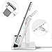 SENZLE Wireless Charger Watch Stand,3 in1 Aluminum Wireless Charger Charging Stand Dock Station for iWatch Series 4/3/2/ AirPods/iPhone x/xs max/8/8+,iWatch Charging Stand【NightStand Mode】-Sliver