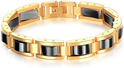 ジュエリー ブレスレット ゴールド メンズ ブラック ゲルマニウム 着物 磁気ブレスレット プレゼント セレブ ついに再販開始 静電気除去 金金