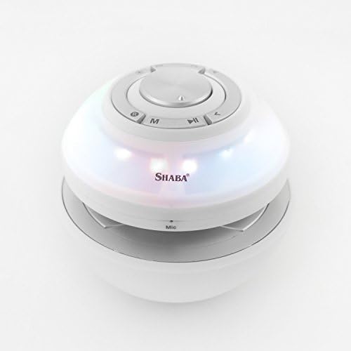 SHABA Mood Light Portable Bluetooth Speaker with HD Sound and Bass, FM Radio, TF Card Playing, Auxiliary Connection, Headphone Output, Build-in Mic for Hands Free Speakerphone and Recorder (White)