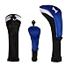 FINGER TEN Golf Club Head Covers Woods Driver Fairway Hybrid 3 Set, Headcovers Men Women Long Neck 1 3 5 7 X with Interchangeable Number Tag, Fit Nike Ping Mizuno Titleist 460CC