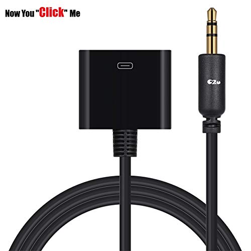 Audio Cable [Click2u] -AUX 3.5mm Male to 30 pin Female Audio Adapter Converter Cable [BLACK].