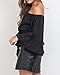 Relipop Women's Off Shoulder Tops Long Sleeve Shirt Strapless Casual Blouses (Large, Black)